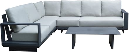 Avellino hoek loungeset 5 delig antraciet aluminium soft grey