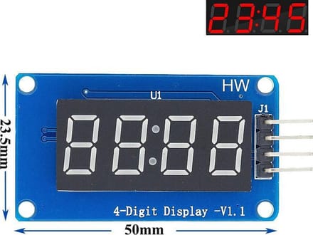 OTRONICÂ® 4-digit display Rood TM1637 / HW-069 (7-segmenten per digit) voor Arduino | ESP32 |ESP8266 | Wemos | Raspberry Pi