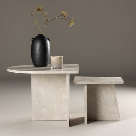 Fjôrd Salontafel Sala 60x60cm en 40x40cm Marmerlook
