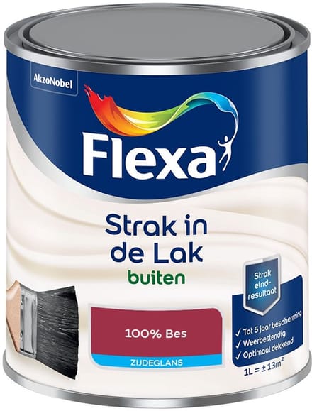 Flexa - Strak In De Lak Buitenlak Zijdeglans - 100% Bes - Mengverf - 1 L