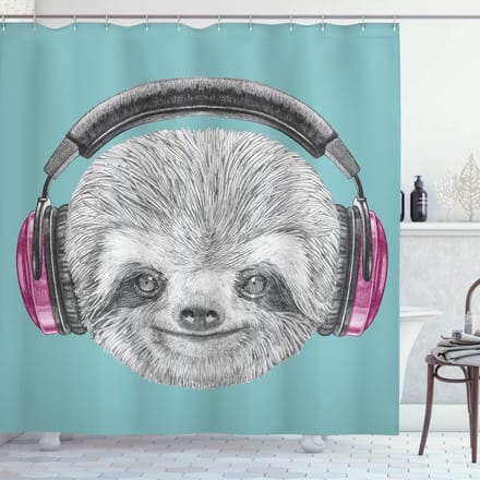 ABAKUHAUS douchegordijn – Sc_37861 175x240 cm – Teal/Grijs Fuchsia