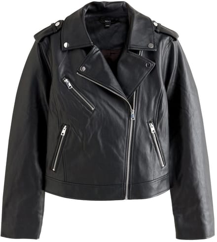 Next - Dames - Imitatieleren bikerjack - Zwart
