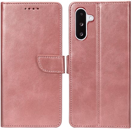 Rixus Bookcase For Samsung Galaxy A26, A17 Pink