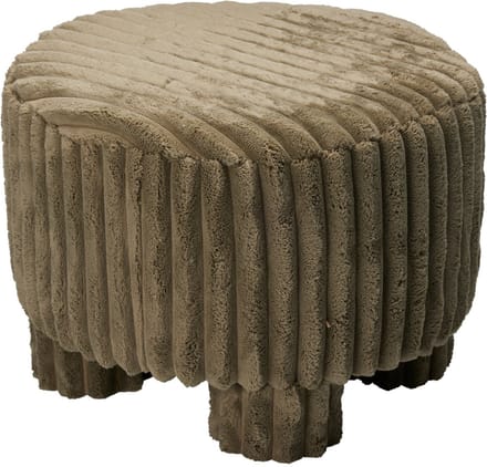 Home & Styling Corduroy Poef - Ø40xH29cm - Olijfgroen