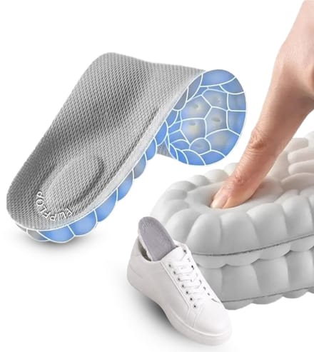 4D Foam Inlegzolen 43/44 – Dempende Comfortzolen – Ademend Mesh – Schoenzooltjes voor Sportschoenen, Sneakers en Werkschoenen - Steunzolen - Zachte Zooltjes Schoenen