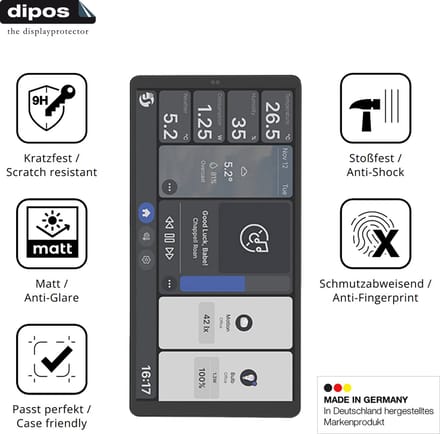 dipos – 2x Matte Pantserfolie geschikt voor Shelly Wall Display X2i | 9H Screenprotector