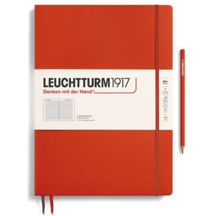 Leuchtturm1917 notitieboekje master slim a4+ gelinieerd vos rood
