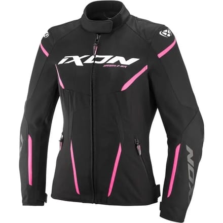 Ixon Striker 2 Air WP L Zwart Bright Roze Waterdichte Dames Textiele Motorjas - Jas