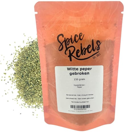 Spice Rebels - Witte peper gebroken - Zak 150 gram