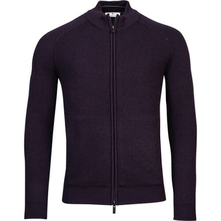 Thomas Maine Vest Ribbed Cardigan Zip Navy / male