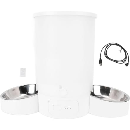 Automatische Kattenvoeders voor Twee Katten 3L Kwantitatieve Voeding Getimed 2.4G WiFi Slimme Huisdier Voedsel Dispenser zwart