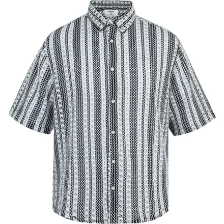Firetrap Gedessineerd overhemd met korte mouwen voor heren (Zwart, Wit)