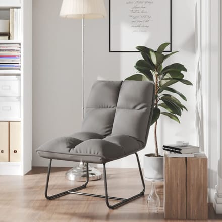 vidaXL - Loungestoel - met - metalen - frame - fluweel - lichtgrijs
