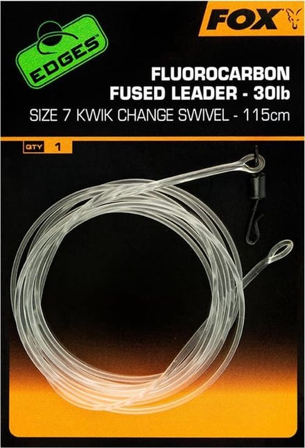 Fox Carp Edges™ Fluorocarbon Fused Leader Kwik Change Size 7 Clear
