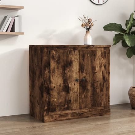 vidaXL - Dressoir - 70x35,5x67,5 - cm - bewerkt - hout - gerookt - eikenkleurig