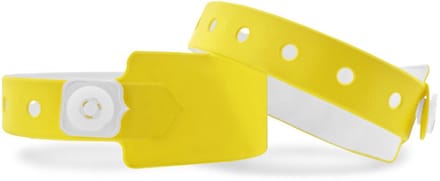 CombiCraft blanco vinyl polsbandjes neon geel 250 x 26 mm - 100 stuks