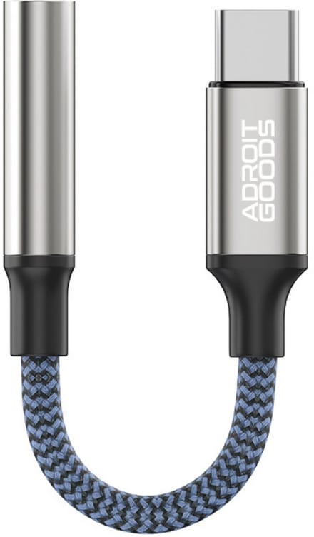 AdroitGoods USB C naar Aux Adapter - USB C naar Headphone Jack - USB-C naar 3.5mm Jack Audio - DAC Chip - Silver