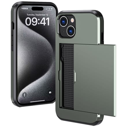 imoshion Hoesje met Pasjeshouder - Geschikt voor Apple iPhone 15 - Donkergroen