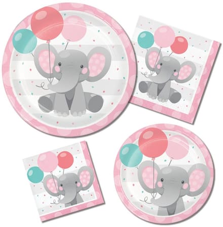16 servetten roze babyolifant