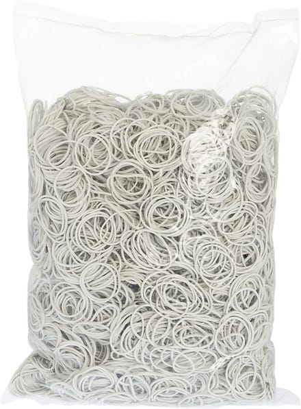 Rubbermagazijn - Elastiekjes - Rubber - Wit - 35x1,5mm - Circa 4100 stuks - Kleine elastiekjes