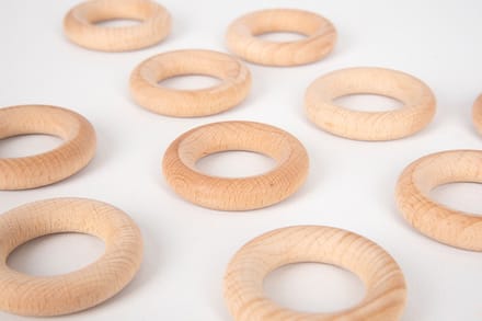 Kleine Houten Ringen - Set van 10