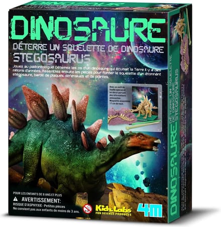 4M Graaf Je Dino Op - Stegosaurus - Opgraafkit En Modelbouw Skelet - KidzLabs - 8 Jaar