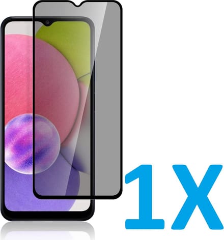 Screenprotector Glas - Privacy Tempered Glass Screen Protector Anti-Spy Geschikt voor: Samsung Galaxy A02s - 1x