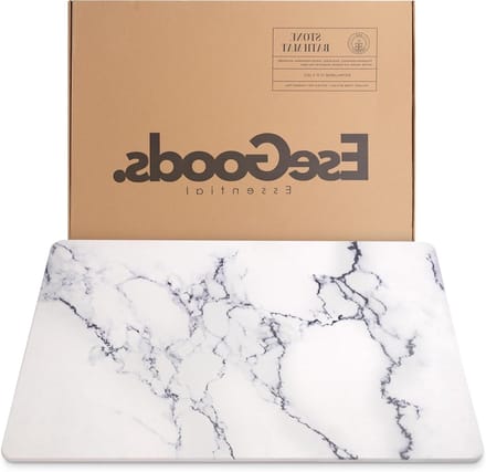 Stenen Badmat - Natuursteen Mat - Snel Drogen - Antislip Ontwerp - 48.8 x 69.8 cm - Wit