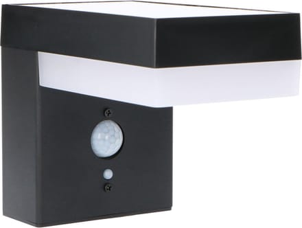 LED's Light RVS Solar LED Muurlamp met Bewegingssensor - Draadloos - Vierkant - 3 standen - Zwart