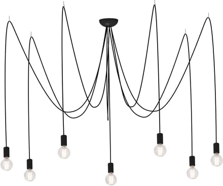 Licht-Erlebnisse - Spider - Hanglamp - E27 - van - Kunststof - in - Zwart