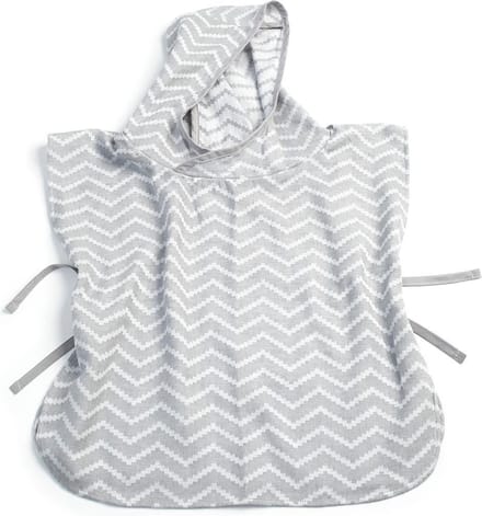 KipKep Blenker Poncho badcape | hydrofiel katoen | maat M (3 – 5 jaar) | Silver Grey