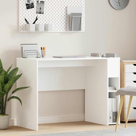vidaXL - Bureau - Wit - Bewerkt - hout - 109 - x - 50 - x - 78 - cm