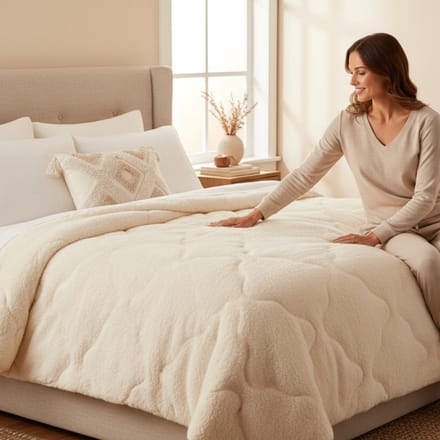 Bedsupplies-Lazy Dekbed- Dekbed Zonder Overtrek - Teddy - 200x200 - Ecru