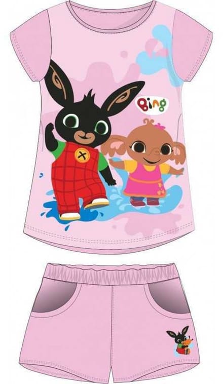 Bing shortama - Pyjama - Strandset - 100% Katoen - Roze - Maat 110