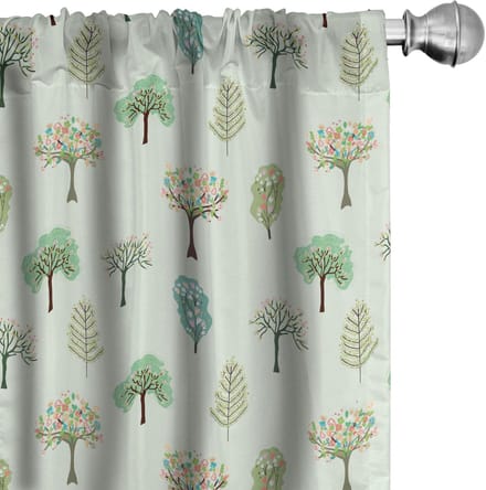 ABAKUHAUS Bosgordijnen – 2-delige set 75x245 cm – microvezel – pastelgroen