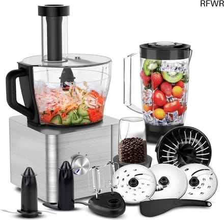 Keukenmachine - Foodprocessor Mixer - Koken en Bakken - 11-in-1 Functionaliteit - 3.2 Liter Kom - Zilver