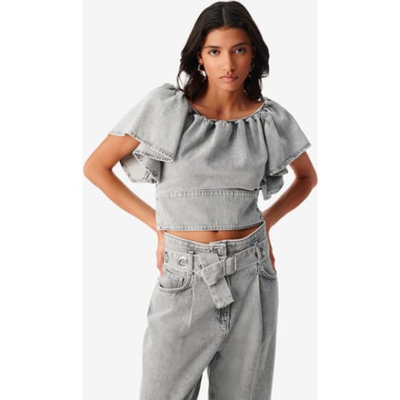 IRO Paris Kenza Mixed Grey Maat: 40 | Blouses Outlet | Dames | Grijs