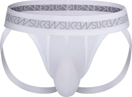 SUKREW Jockstrap White - MAAT XXL - Heren Ondergoed - Jockstrap voor Man - Mannen Jock