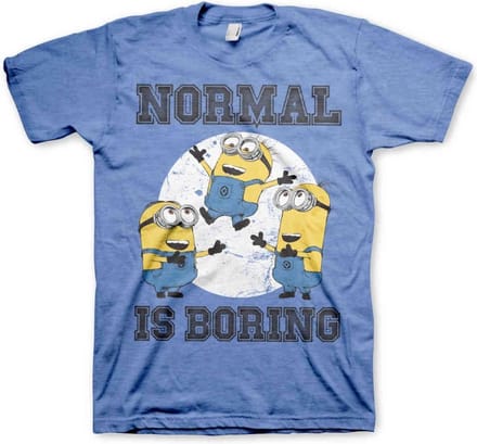 Minions Heren Tshirt -S- Normal Life Is Boring Blauw