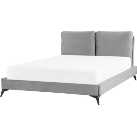 MELLE - Tweepersoonsbed - Grijs - 140 x 200 cm - Fluweel