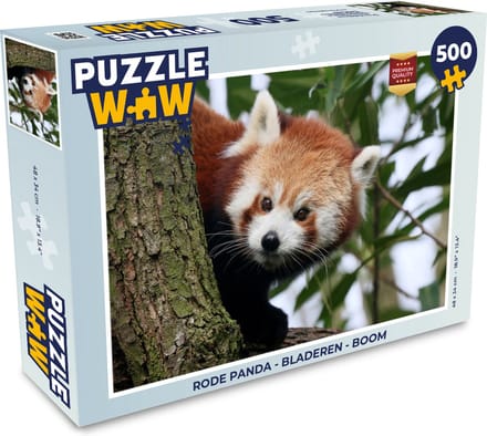 Puzzel Rode Panda - Bladeren - Boom - Legpuzzel - Puzzel 500 stukjes