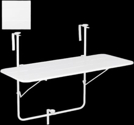 Mica Decorations Balkon Tuin Tafel - 88x51x67 cm - Ijzer - Wit