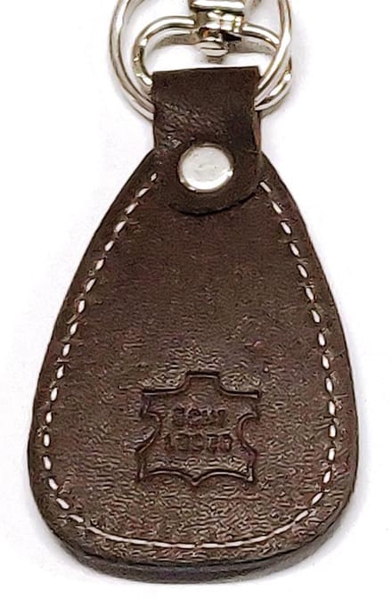 Rojafit Luxe Lederen Sleutelhanger - Echt Leder - Bruin - ( Afmeting +/- 7 x 4,5 cm.)