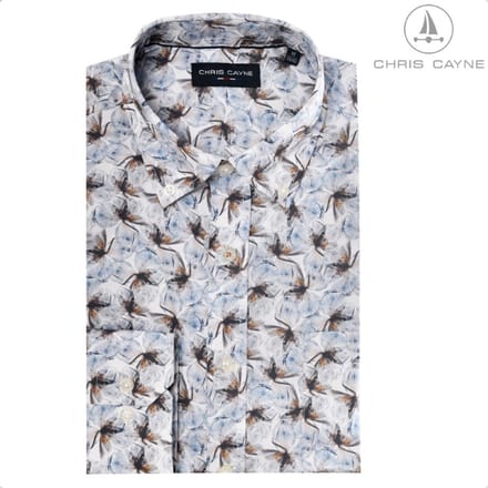 Blouse 1230 camel/wit print LM Chris Cayne - maat M
