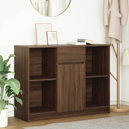 vidaXL - Dressoir - met - lade - 101x35x76 - cm - spaanplaat - bruin - eikenkleurig