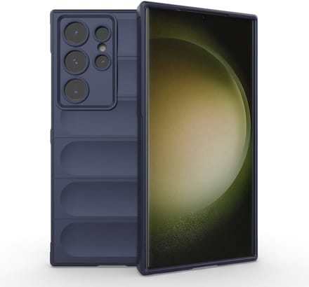 Solidenz AeroGrip geschikt voor Samsung Galaxy S24 Ultra hoesje - Donkerblauw