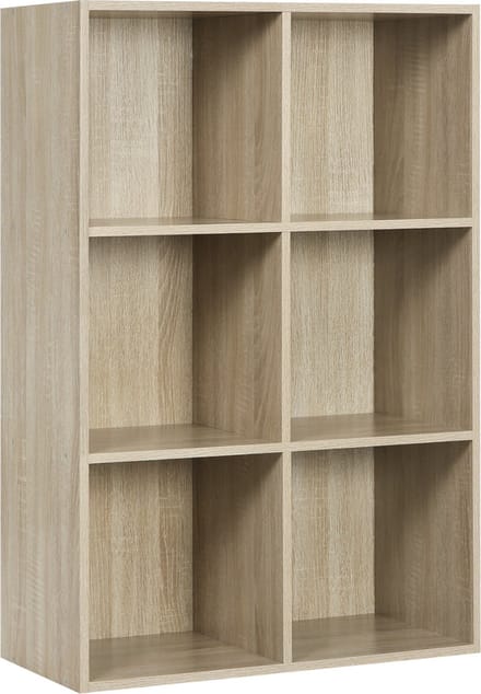 Bolt Edge Boekenkast - Oak - 6 Vakken - MDF Hout - 60x29.5x89cm - Kinderkamer