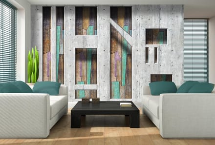 Modern Abstract Wood Planks Photo Wallcovering