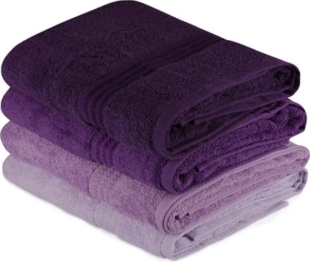 Asir - Badhanddoek Set - 4 Stuks - 100% Katoen - Lichtlila