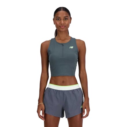New Balance Nauwsluitende racetanktop voor dames (Grijs)